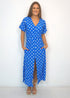 Dresses The Helen Dress - Royal Blue Polka dubai outfit dress brunch fashion mums